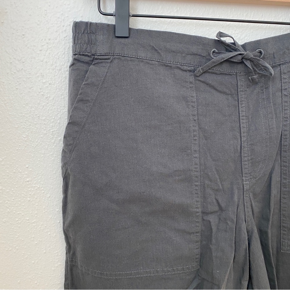 NWT Men's Pact Organic Cotton Linen Pull On Drawstring Shorts Grey Size Large - Picture 3 of 7